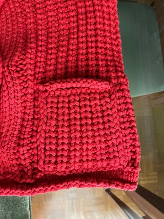 Cárdigan Zara Rojo Punto Grueso