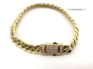 pulsera oro 18k con piedra con circonita