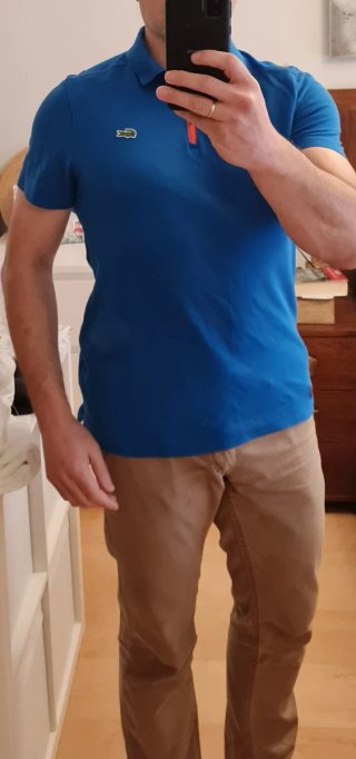Lacoste Sport Polo Cremallera. Azul Talla 4 / M