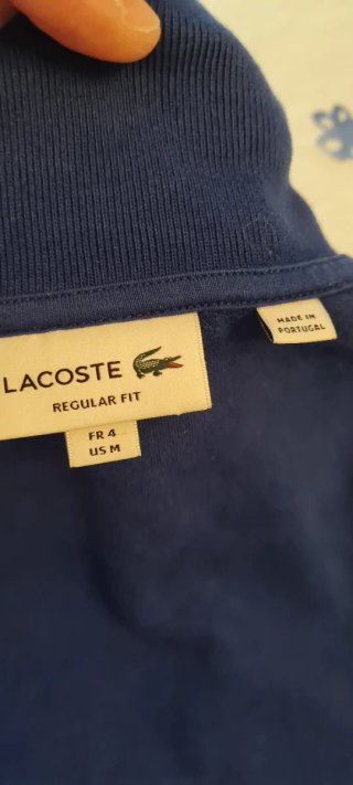 Polo Lacoste Regular Fit Cremallera Azul Talla 4