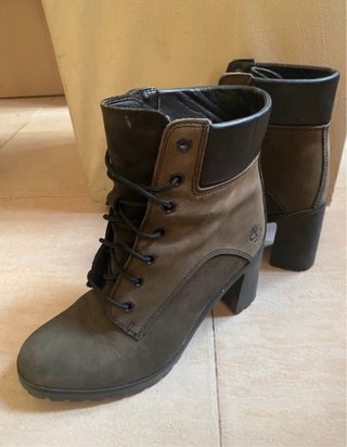 Botines Timberland Tacón Negro y Verde