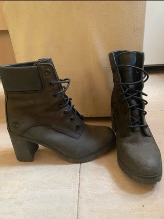 Botines Timberland Tacón Negro y Verde