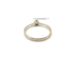 sortija oro 18k con piedra con diamante