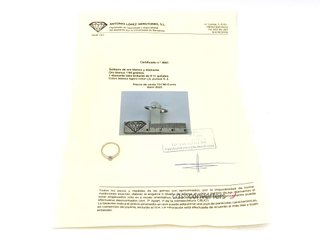 sortija oro 18k con piedra con diamante