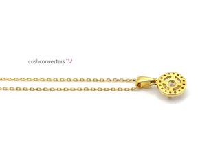 gargantilla oro 18k con piedra con circonita 22cm