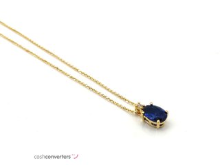 gargantilla oro 18k con piedra con circonita 22cm