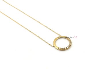gargantilla oro 18k con piedra con circonita 22cm