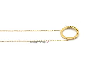 gargantilla oro 18k con piedra con circonita 22cm
