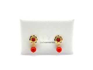 pendientes oro 18k con piedra con circonita