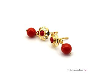 pendientes oro 18k con piedra con circonita