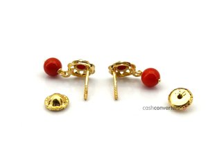 pendientes oro 18k con piedra con circonita