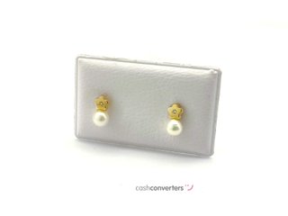 pendientes oro 18k con piedra con circonita