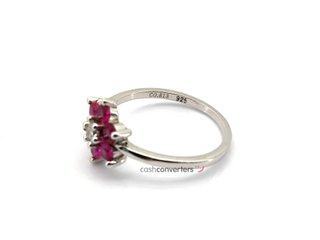 sortija plata 925mm con piedra con circonita