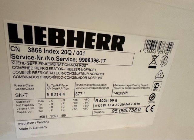 FRIGORÍFICO COMBI NO FROST LIEBHERR EN BLANCO