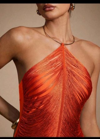 Vestido naranja sin estrenar talla única