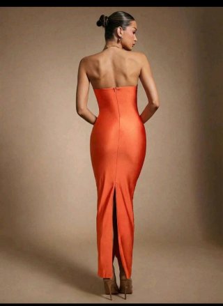Vestido naranja sin estrenar talla única