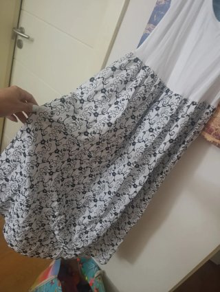 Vestido Zara doble capa blanco y negro