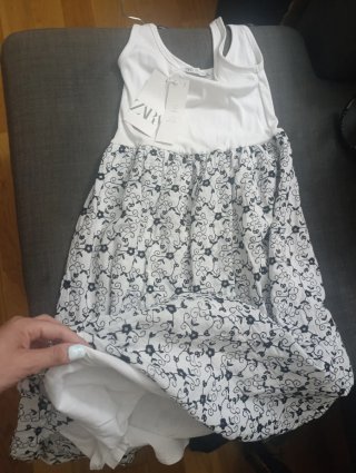 Vestido Zara doble capa blanco y negro