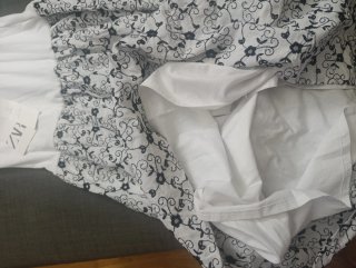 Vestido Zara doble capa blanco y negro