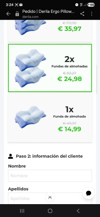 Funda Derila Ergo Pillow - Solo Funda