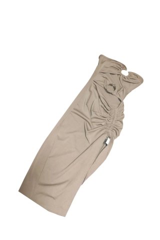 Vestido beige con aberturas talla XS shein