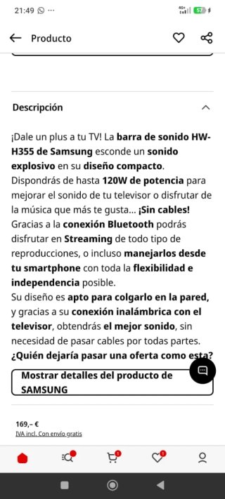 Altavoz Samsung Negro