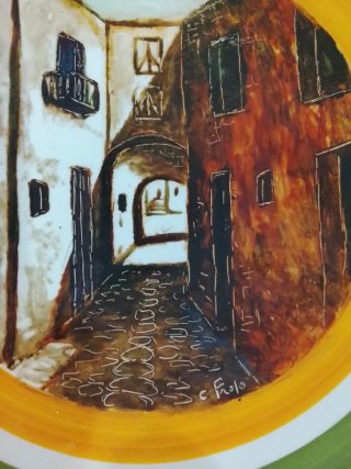 Piatto ceramica dipinto a mano