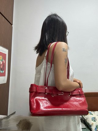 Bolso Hombro Rojo Y2K - Como Nuevo