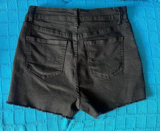 Shorts vaqueros negros tiro alto elastizado