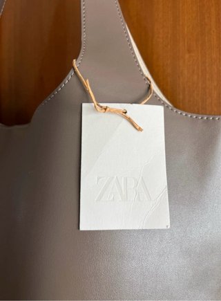 Bolso Tote Zara Verde Oliva