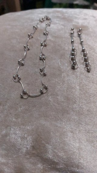 Conjunto Plata 925: Tobillera y Pendientes