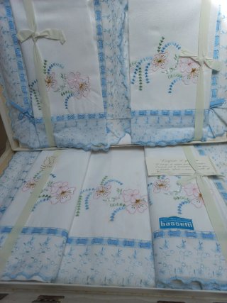 Lenzuola matrimoniali Bassetti vintage ricamate