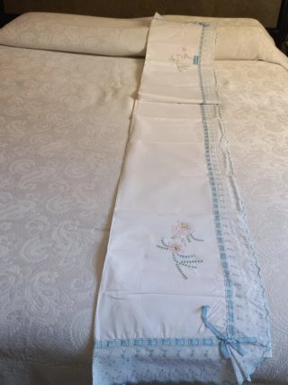 Lenzuola matrimoniali Bassetti vintage ricamate