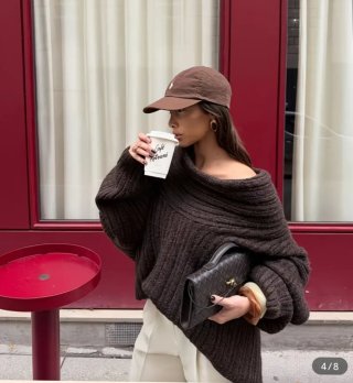 Jersey moderno mujer marrón talla única