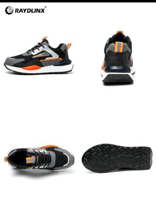 Zapatos de seguridad RAYDLINX negros y naranjas