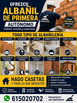 Se ofrece albañil