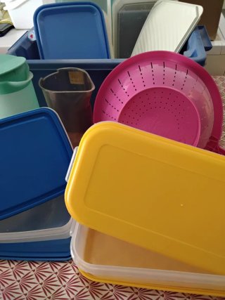 Lote recipientes plástico comida