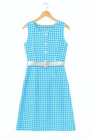 Vestido estilo Prada . Verano Vichy Azul Talla M