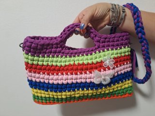 Rainbow Mood - Borsa estiva all'uncinetto