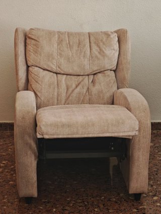 Sofá Relax Reclinable Gris Tela