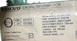Motor completo volvo d7c290 fm7