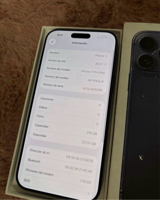 iPhone 17 Pro Max 256GB Azul Marino