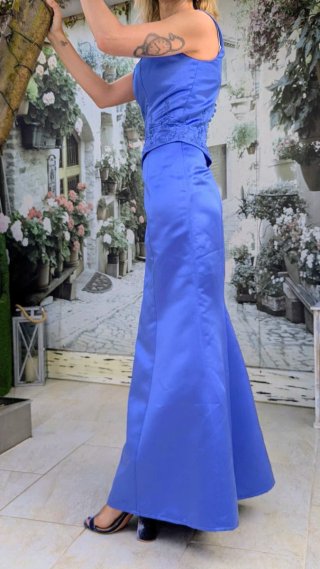 Vestido Largo Fiesta Satén Gala Sirena Talla L