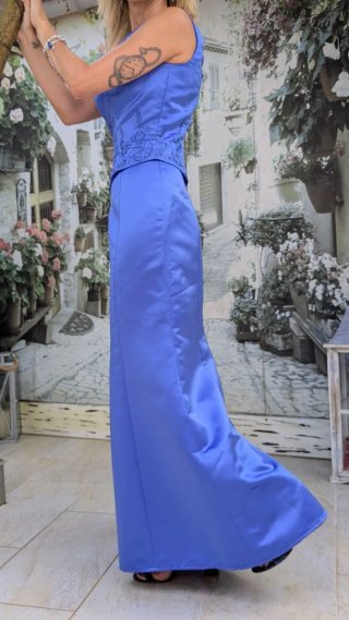 Vestido Largo Fiesta Satén Gala Sirena Talla L