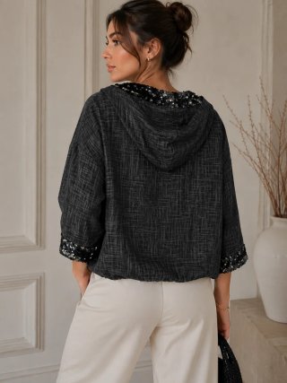 Chaquetas con lentejuelas gris/blanca