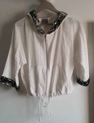 Chaquetas con lentejuelas gris/blanca