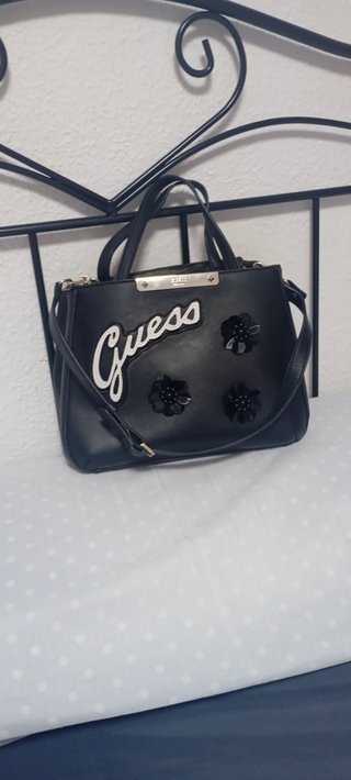 Bolso Guess Negro con Adornos Florales