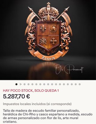 Escudo heráldico Málaga madera tallada