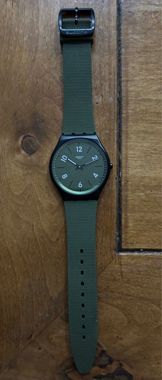 Swatch Extraplano 41mm Negro/Verde Nuevo