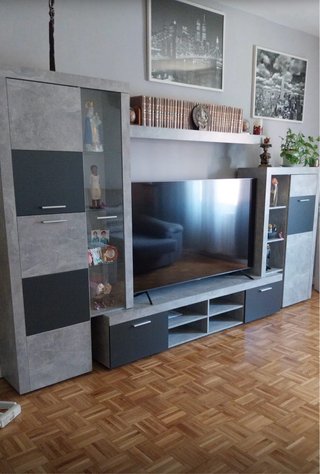 Mueble de salón modular gris